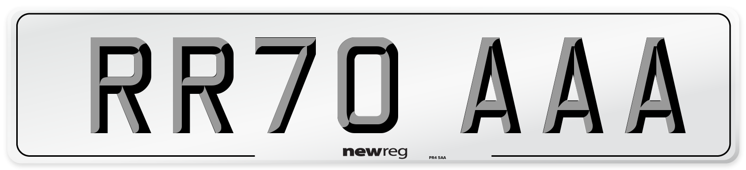 RR70 AAA Number Plate from New Reg